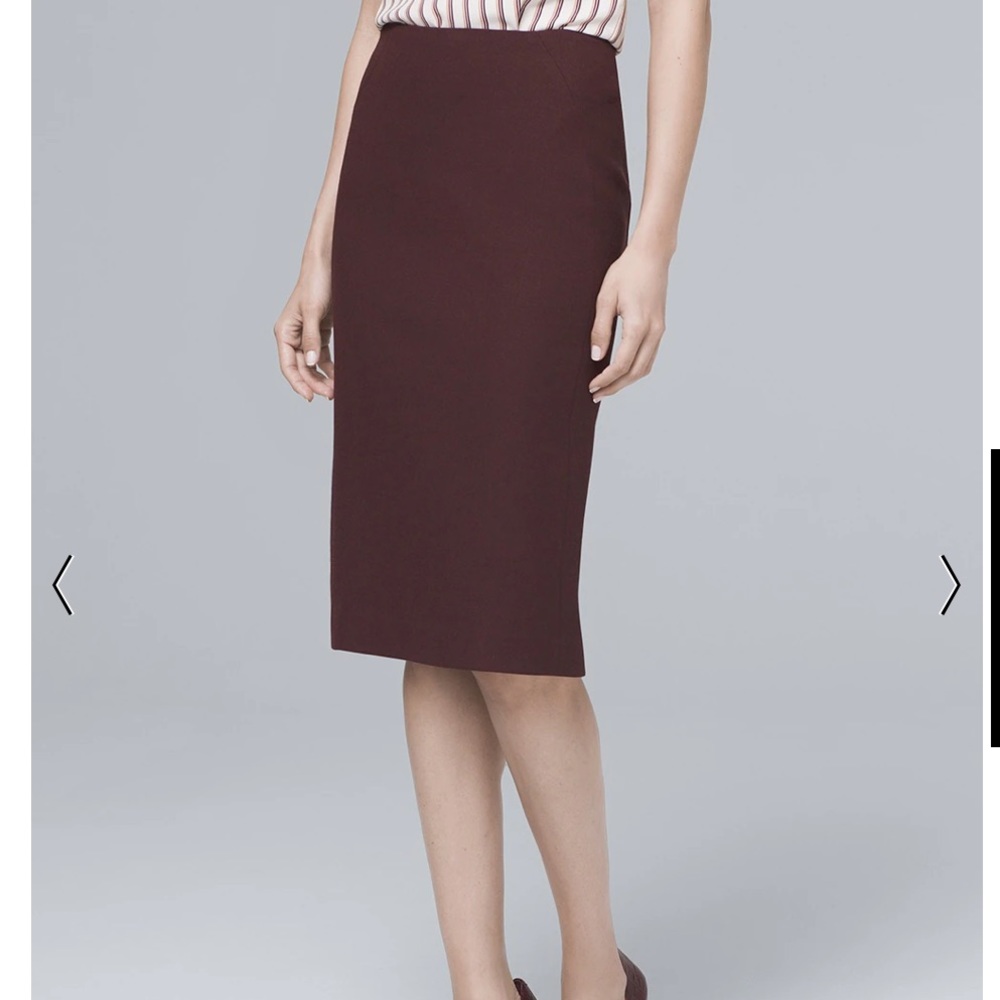 WHBM Luxe Suiting Pencil Skirt in Port 00P